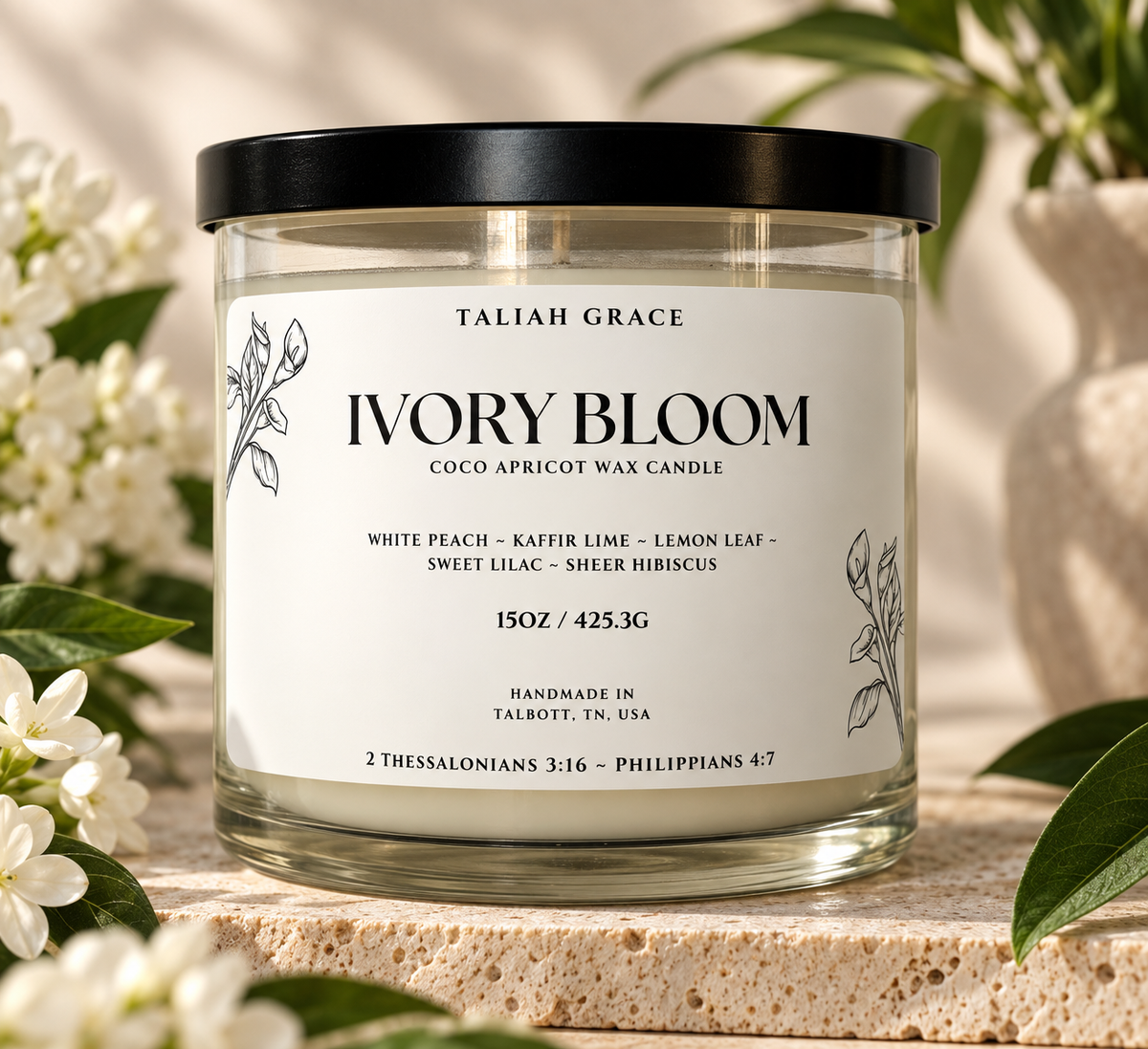 Ivory Bloom Candle